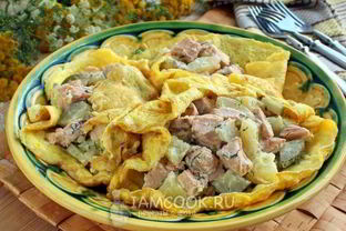 Салат из отварной рыбы