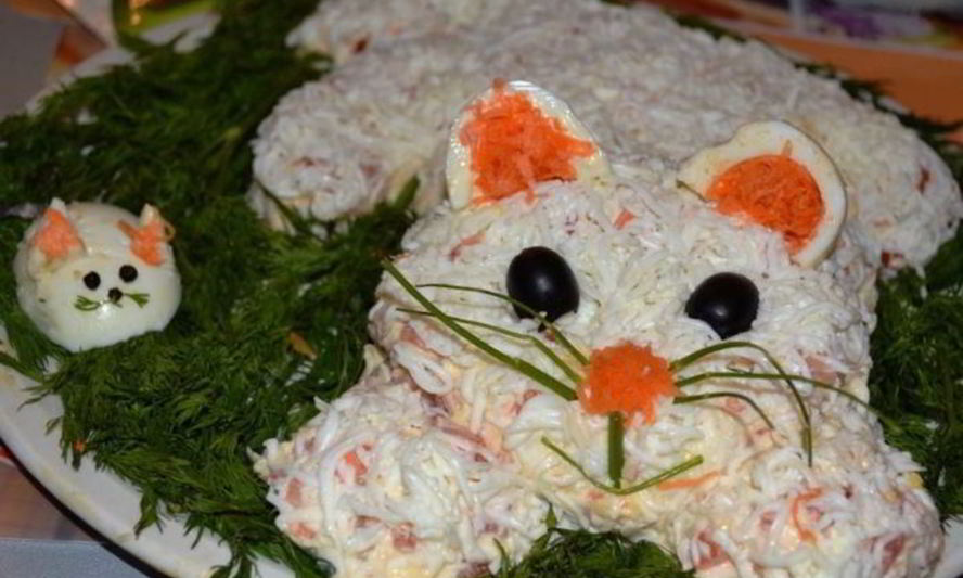 Рецепт салата кот-мышелов