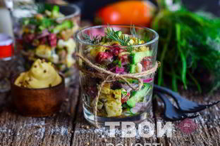 Салат с блинами