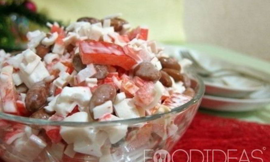 Рецепт салата с фасолью и ветчиной