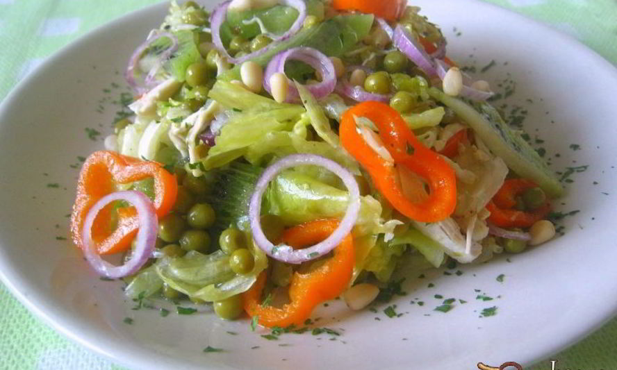 Рецепт салата с курицей и киви