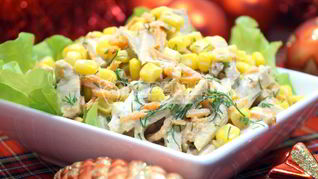 Салат с мясом Огонек