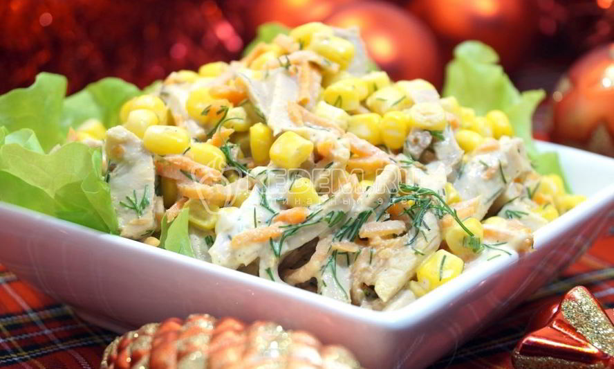 Рецепт салата с мясом огонек