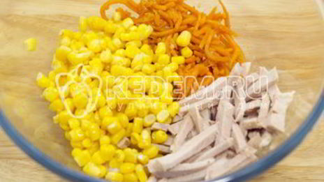 салат с мясом огонек