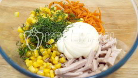 салат с мясом огонек