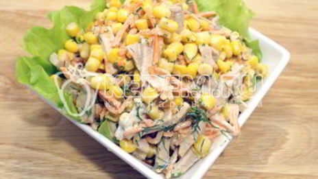 салат с мясом огонек