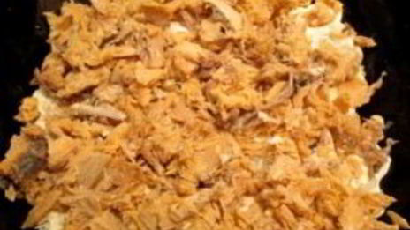 салат с рисом и горбушей