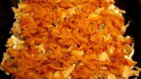 салат с рисом и горбушей