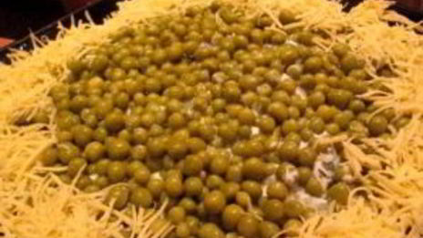 салат с рисом и горбушей