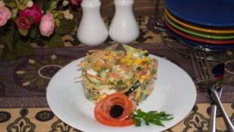 салат с салями и кукурузой