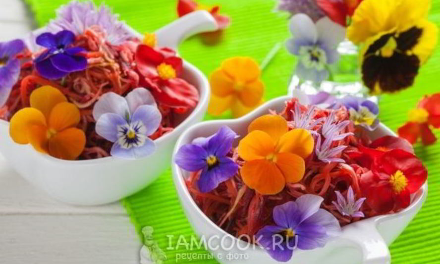 Рецепт салата щетка с цветами