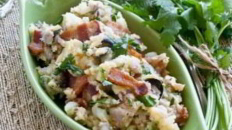 теплый салат с беконом