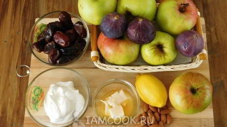 яблочный салат с финиками