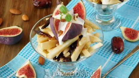 яблочный салат с финиками