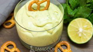 Сливочный соус с авокадо и мятой