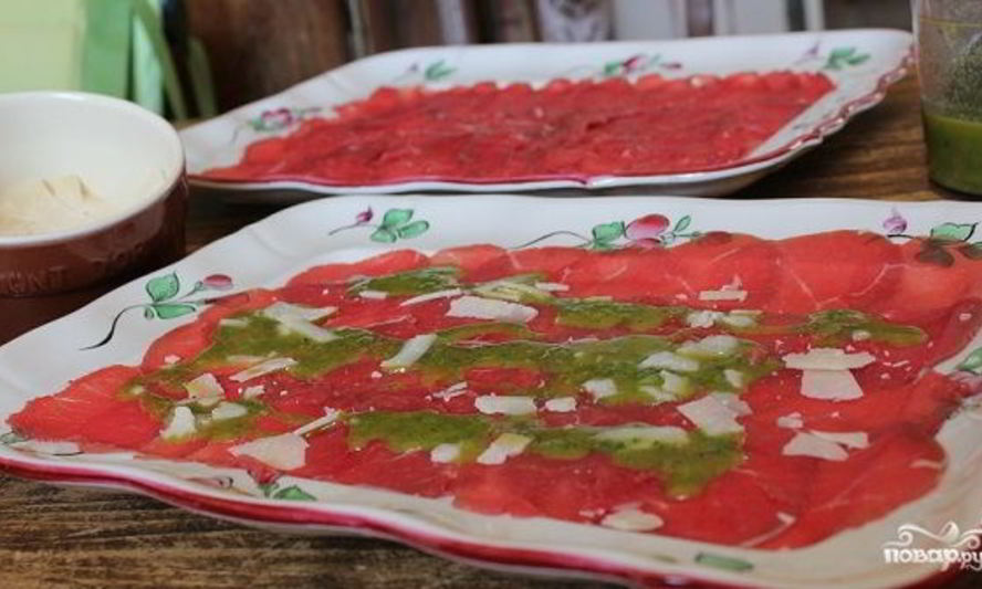 Рецепт соуса для карпаччо из говядины