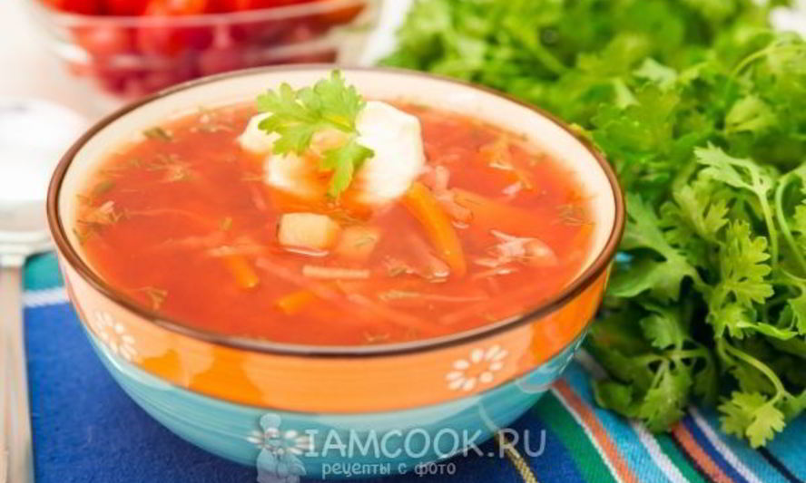 Рецепт борща диетического без зажарки