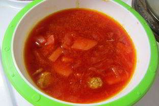 Борщ домашний с чесноком