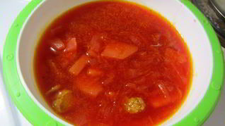 Борщ домашний с чесноком