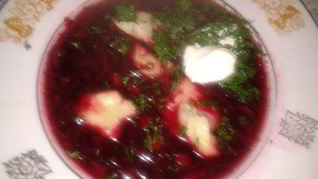 Борщ грибной с ушками