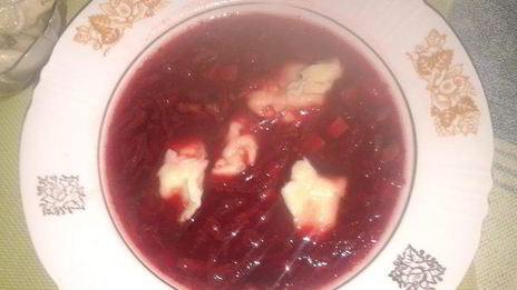 борщ грибной с ушками