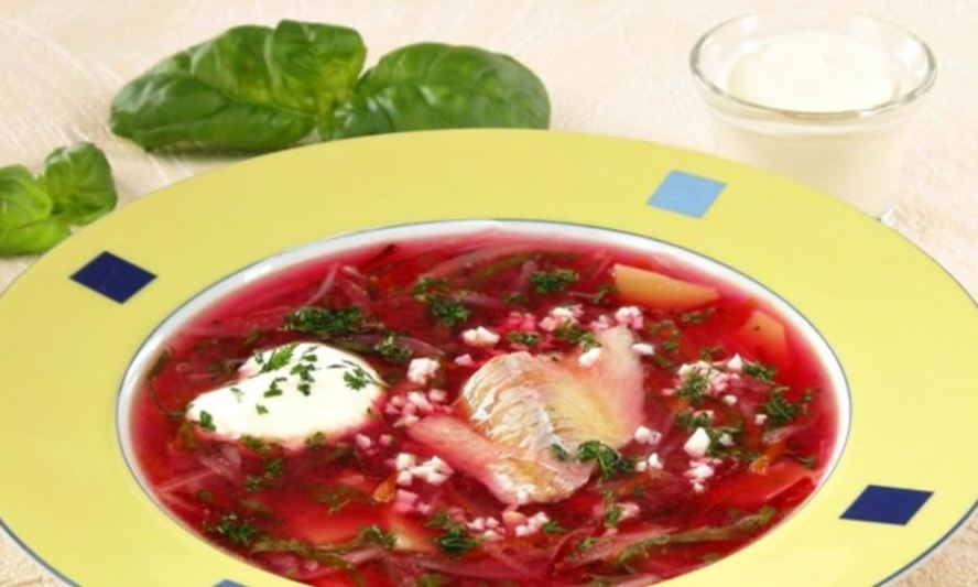 Рецепт борща летнего с рыбой