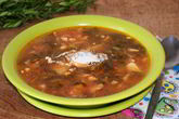 Борщ на курином бульоне