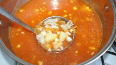 борщ на курином бульоне