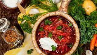 Борщ с кальмарами