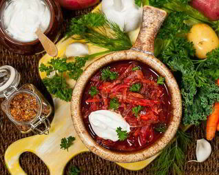 Борщ с кальмарами