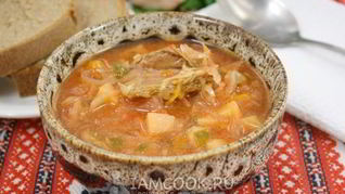 Борщ с мясом в мультиварке