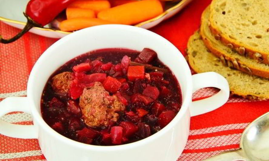 Рецепт борща с шампиньонами и кабачками