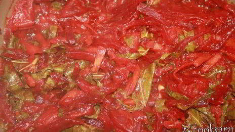 борщ с виноградными листьями