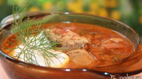 борщ с виноградными листьями