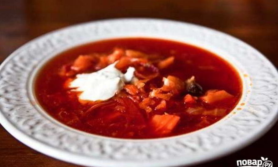 Рецепт борща со свининой