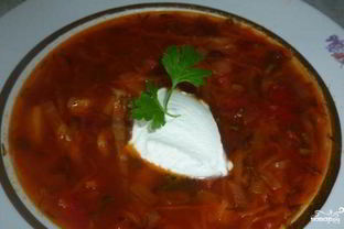 Борщ вегетарианский с фасолью