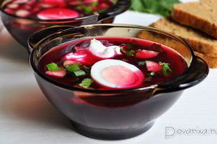 Холодный борщ со щавелем