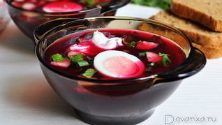 Холодный борщ со щавелем