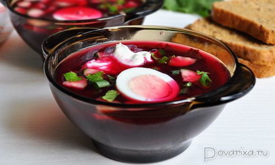 Рецепт холодного борща со щавелем