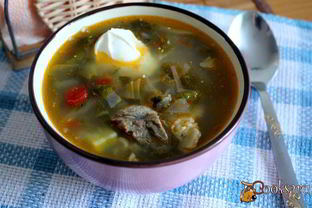 Осенний зеленый борщ