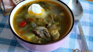 Осенний зеленый борщ