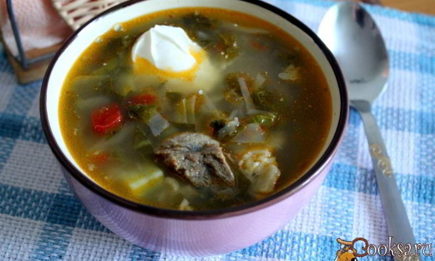 Рецепт осеннего зеленого борща