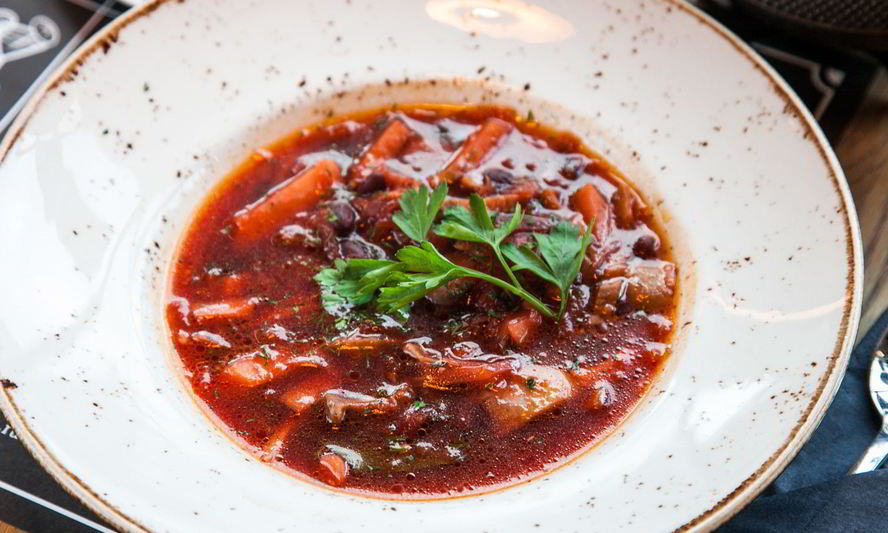 Рецепт постного борща с белыми грибами и фасолью