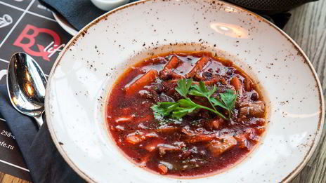 постный борщ с белыми грибами и фасолью