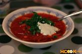 Постный борщ с фасолью