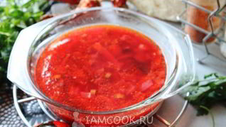 Постный борщ с грибами и фасолью