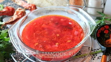 постный борщ с грибами и фасолью