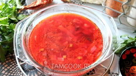 постный борщ с грибами и фасолью