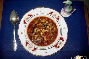 Постный грибной борщ с черносливом