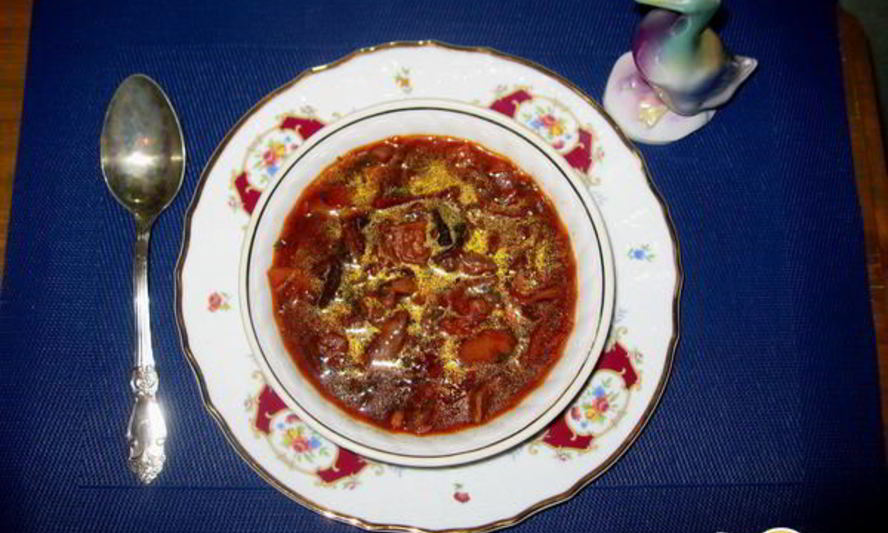 Рецепт постного грибного борща с черносливом